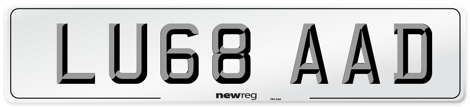 LU68 AAD Number Plate from New Reg